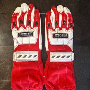 Oakley Red and White Racing Gloves